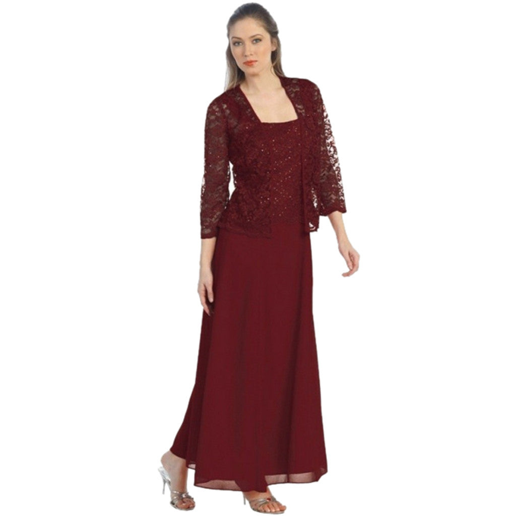 Amazon AliExpress Moda Europejski i amerykański styl Dwuczęściowy koronkowy kardigan Szyfonowa sukienka maxi Plus Size Odzież damska 9957