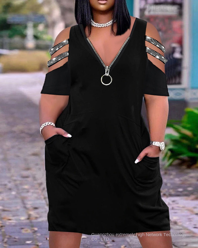 L-4XL 2024 Rochie lejeră lejeră cu decolteu în V cu imprimeu tie-dye