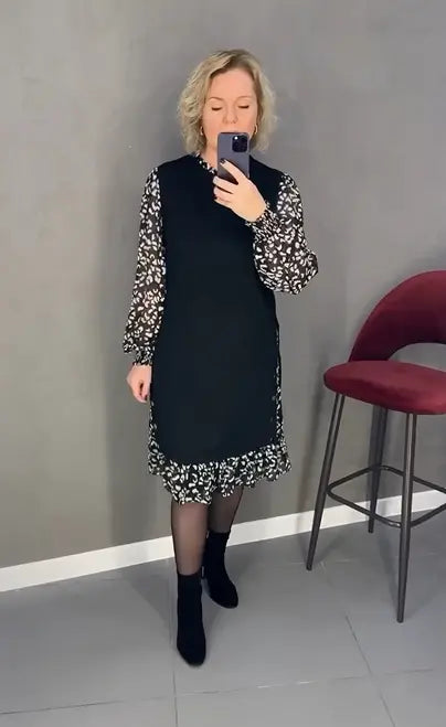 🔥🥰【S-3XL】Nowa modna zimowa sukienka w kwiaty, wygodna i ciepła 