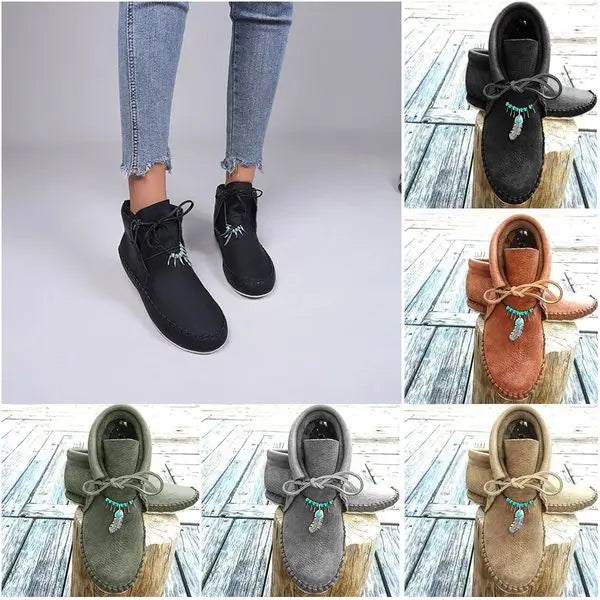 👢【35-43】2023 Damskie krótkie buty z piórami 