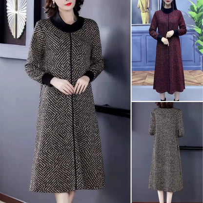 【L-5XL】Jesienne i zimowe nowe, usztywniane i pogrubione sukienki 