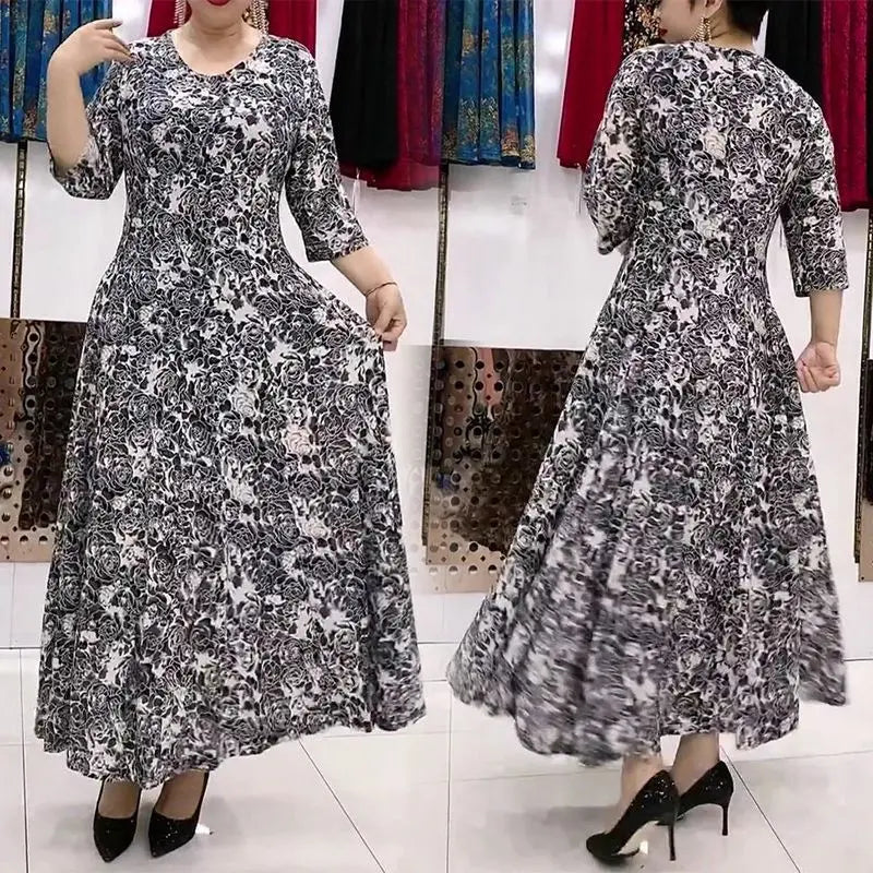 🔥Nowa Jesienna Oferta Specjalna🔥【M-5XL】Modne Sukienki Z Długim Rękawem W Nadruku 