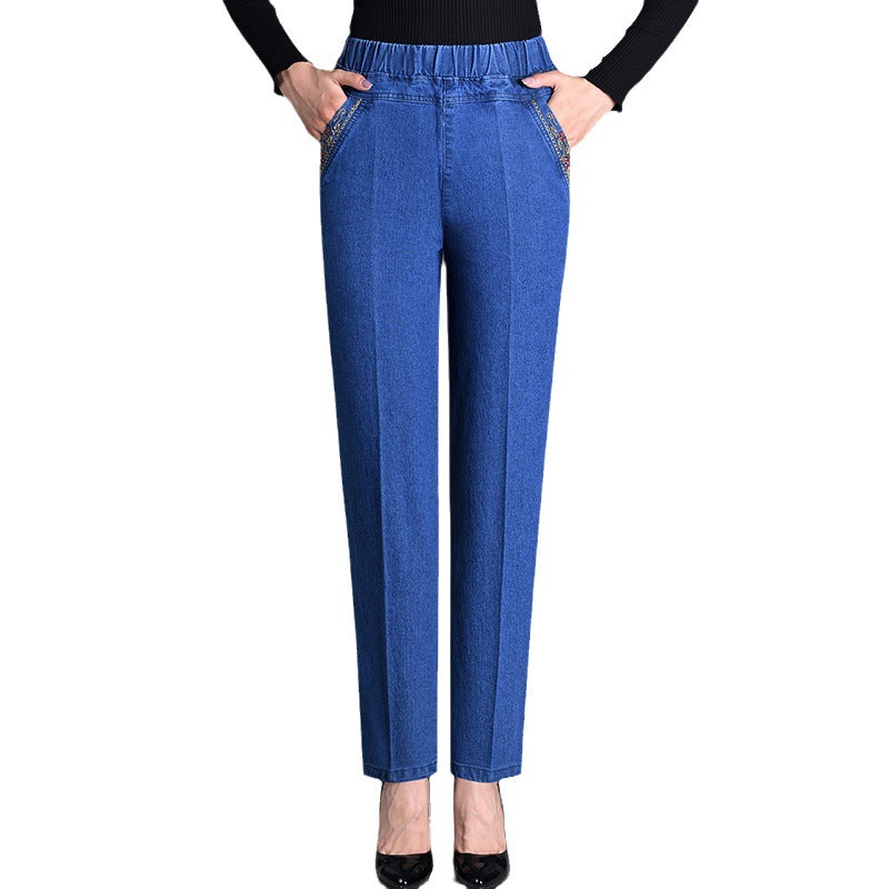 🔥【70% ZNIŻKI】【Kup 1, a 2 dostaniesz gratis】【XL-5XL】 2024 Wiosna Proste Elastyczne Damskie Jeansy Proste 