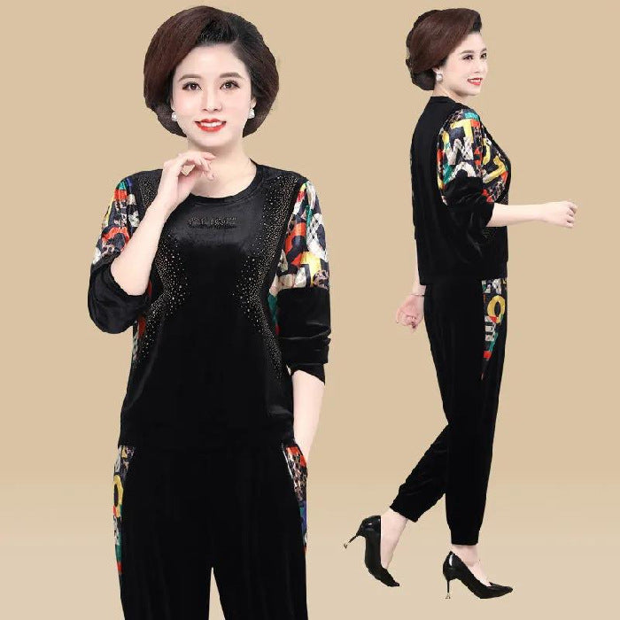 [reducere pe timp limitat][L-5XL] 2023 nou costum din două piese din catifea aurie