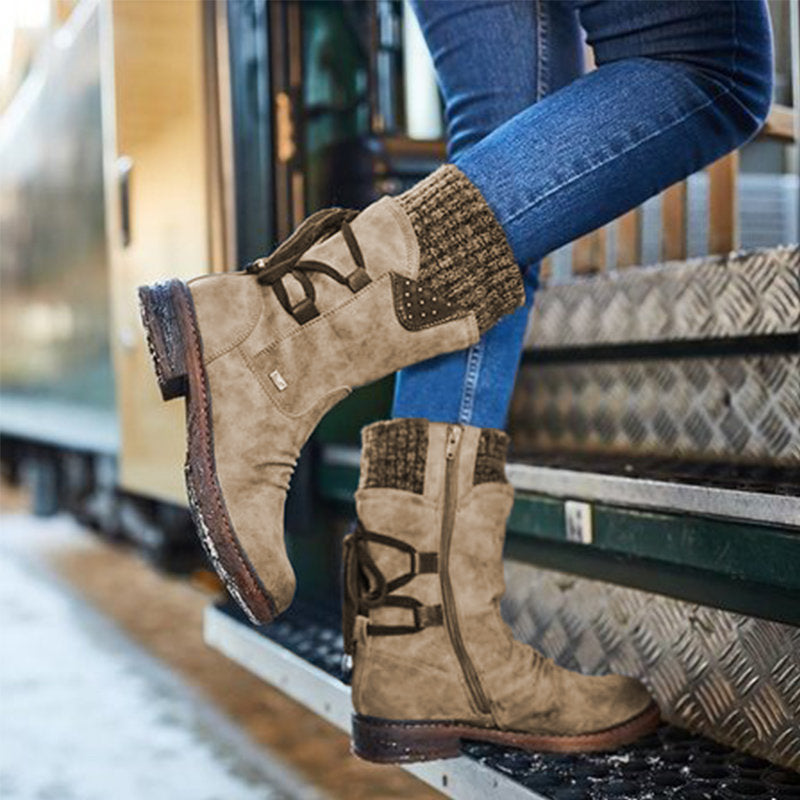 【35-43】Damskie ciepłe zimowe buty sznurowane 
