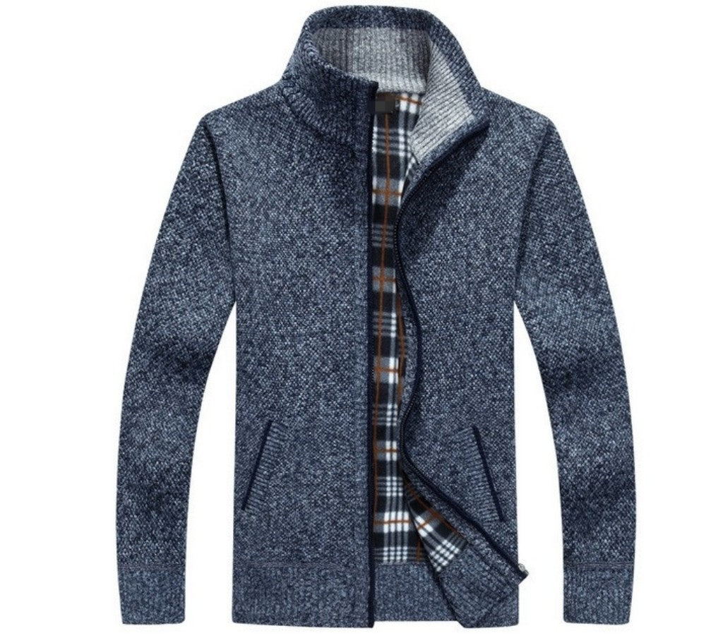 【M ~ 3XL】 2023 nou pulover largi pentru bărbați de toamnă și iarnă cu fermoar cu guler înalt dimensiune mare