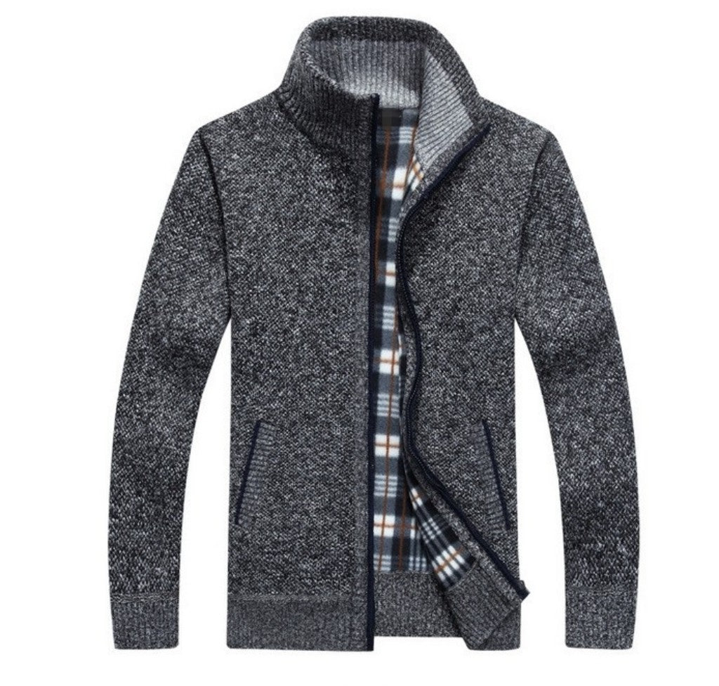 【M ~ 3XL】 2023 nou pulover largi pentru bărbați de toamnă și iarnă cu fermoar cu guler înalt dimensiune mare