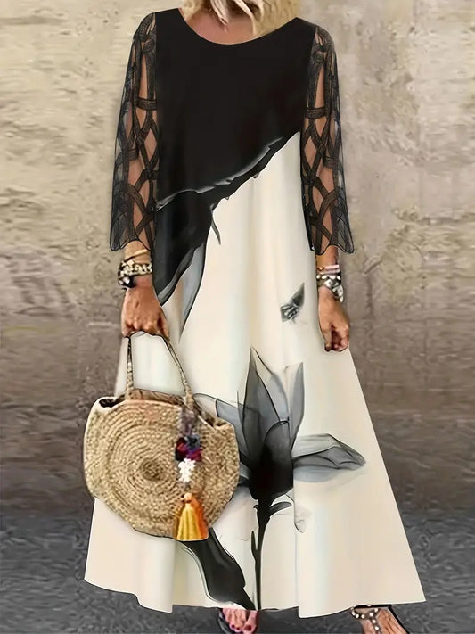 【L-5XL】Sukienka z nadrukiem w modnym rozmiarze plus size 