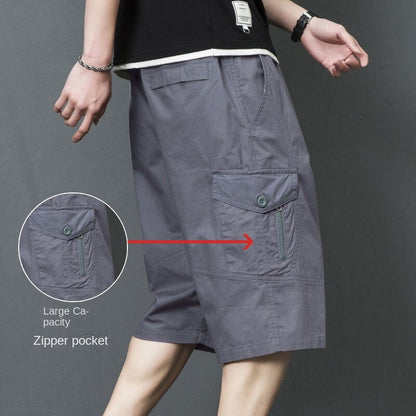 luźne letnie spodnie cargo przycięte 