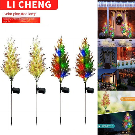 【Oferta limitowana】Lampa solarna na choinkę, zewnętrzna lampa świąteczna, lampa krajobrazowa na dziedziniec, wodoodporna, solarna, dekoracyjna, ogrodowa 