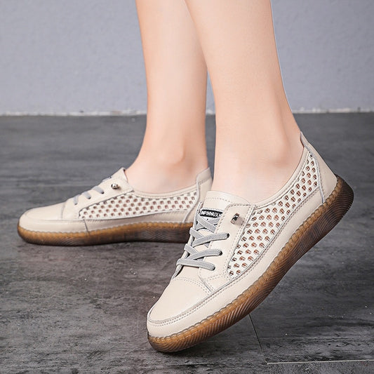 Buty damskie 2023 miękkie, wygodne, skórzane, płaskie buty oxford, buty casualowe, oddychające buty do chodzenia 